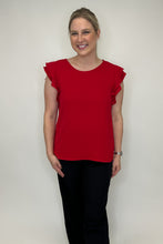 Load image into Gallery viewer, Solid Red Ruffled Top FINAL SALE
