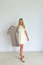 Load image into Gallery viewer, Scuba T-Shirt Dress- Eggshell FINAL SALE
