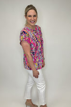 Load image into Gallery viewer, Pink Multi Short Sleeve Top FINAL SALE
