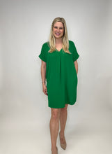 Load image into Gallery viewer, Kelly Green V-Neck Dress

