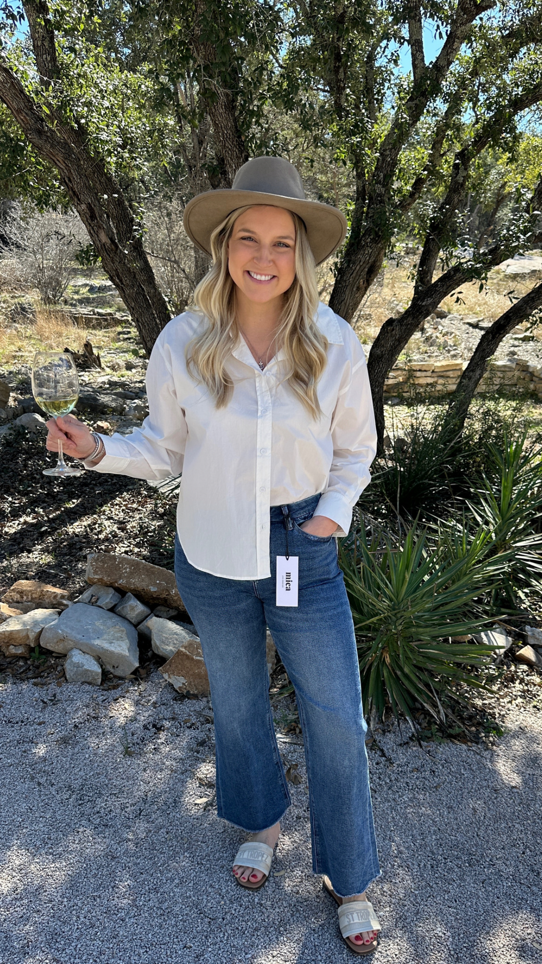 White Poplin Button Down FINAL SALE