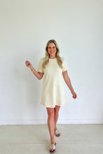 Load image into Gallery viewer, Scuba T-Shirt Dress- Eggshell FINAL SALE
