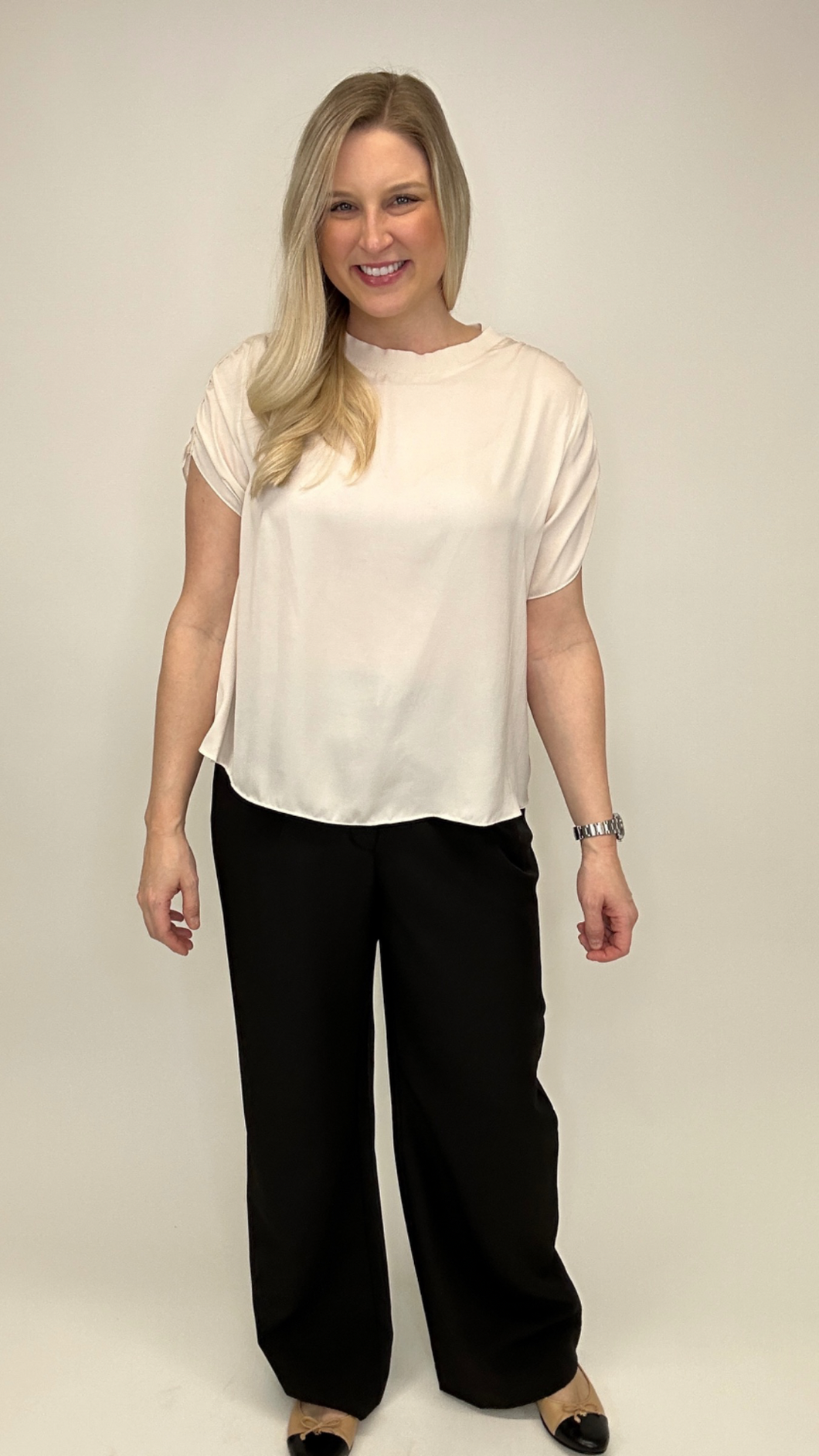 Ruched Satin Top- FINAL SALE