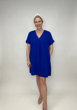 Load image into Gallery viewer, Royal Blue V-Neck Dress
