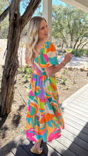 Load image into Gallery viewer, Neon Print Midi Dress
