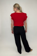 Load image into Gallery viewer, Solid Red Ruffled Top FINAL SALE
