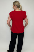 Load image into Gallery viewer, Solid Red Ruffled Top FINAL SALE
