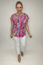 Load image into Gallery viewer, Pink Multi Short Sleeve Top FINAL SALE
