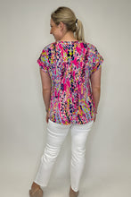 Load image into Gallery viewer, Pink Multi Short Sleeve Top FINAL SALE
