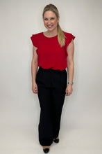 Load image into Gallery viewer, Solid Red Ruffled Top FINAL SALE
