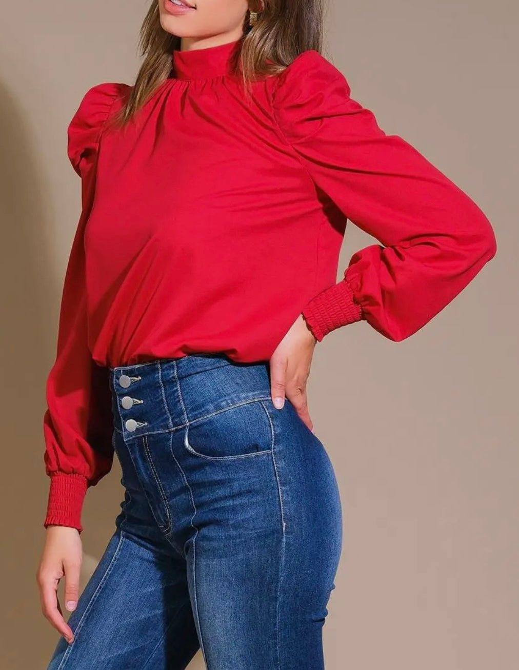 Deep Red Blouse