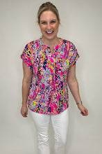 Load image into Gallery viewer, Pink Multi Short Sleeve Top FINAL SALE
