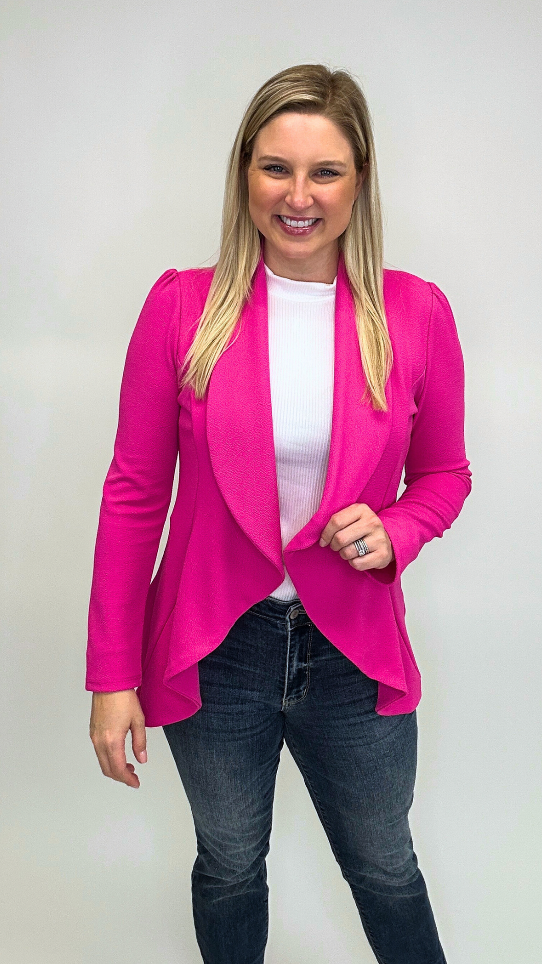 Solid Career Blazer- Pink