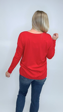 Load image into Gallery viewer, Red V-Neck Sweater FINAL SALE
