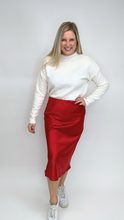 Load image into Gallery viewer, Satin Midi Skirt -Red
