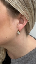 Load image into Gallery viewer, Mini Gold Pave Hoop Earrings
