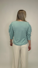 Load image into Gallery viewer, Mint Puff Sleeve Top- FINAL SALE
