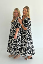 Load image into Gallery viewer, Black &amp; White Floral Midi
