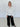 Satin V-Neck Blouse Cream
