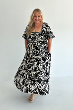 Load image into Gallery viewer, Black &amp; White Floral Midi
