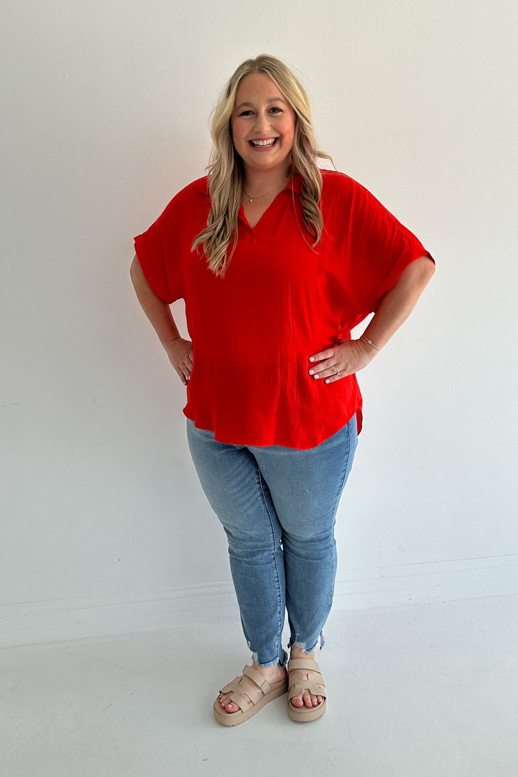 Tomato Red Blouse