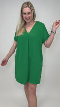 Load and play video in Gallery viewer, Kelly Green V-Neck Dress
