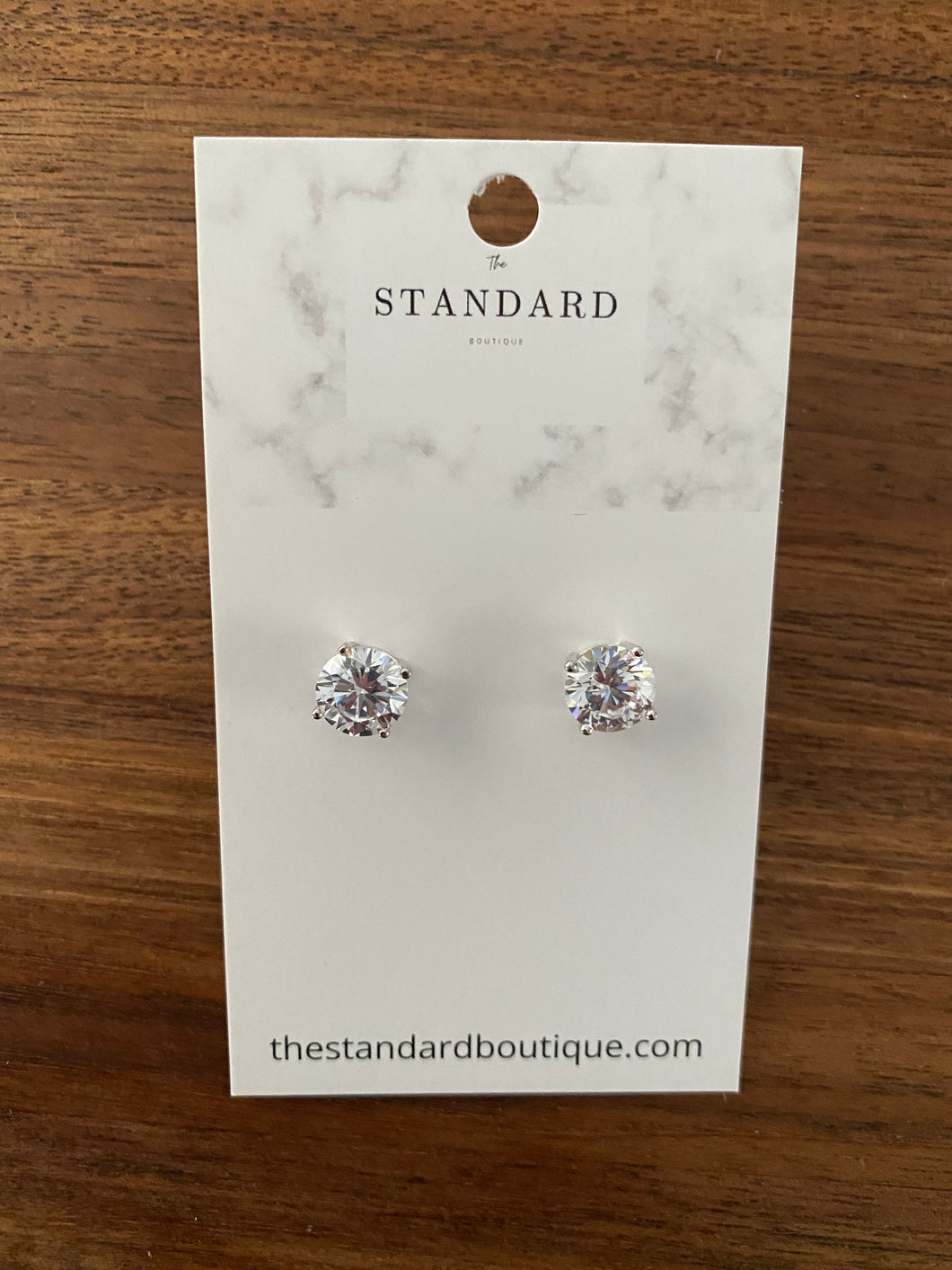 Sterling Silver CZ Studs 6mm